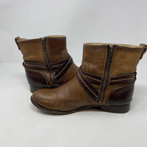 Frye Boots Womens Size 8.5 Brown Leather Harness Ankle Riding Western - Picture 9 of 12